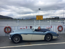 Carolyn on the ferry